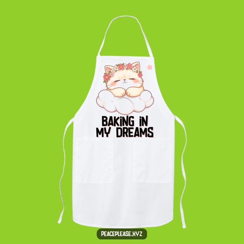 Funny Cat Cloud Nap Apron: Snoozing Feline Kitchen Wear, Funny Gifts
