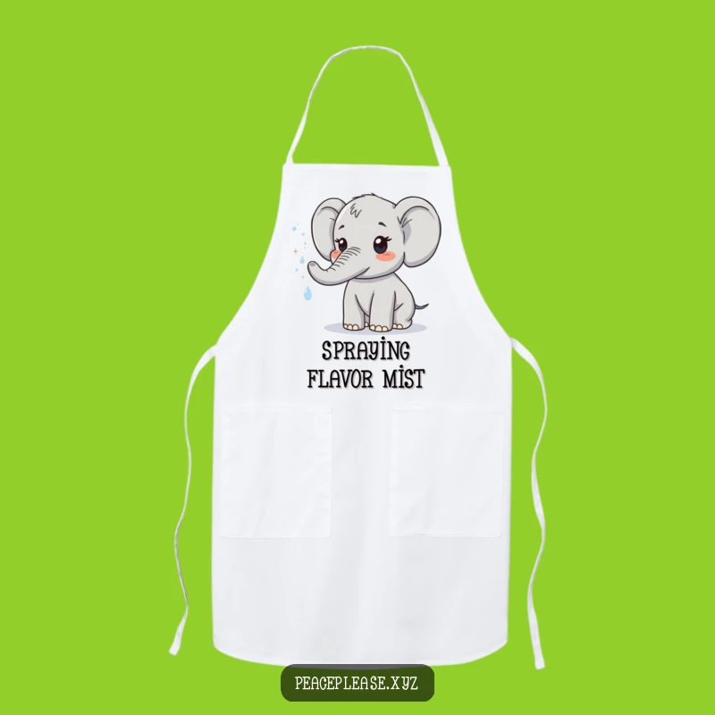 Funny Elephant Kitchen Apron: Cute Sprayer, Sparkling Water, Perfect Gift