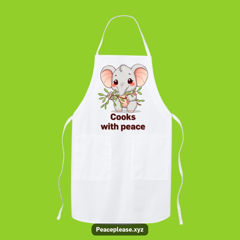 Funny Elephant Olive Branch Apron: Cook with Peace and this Charming Kitchen Accessory
