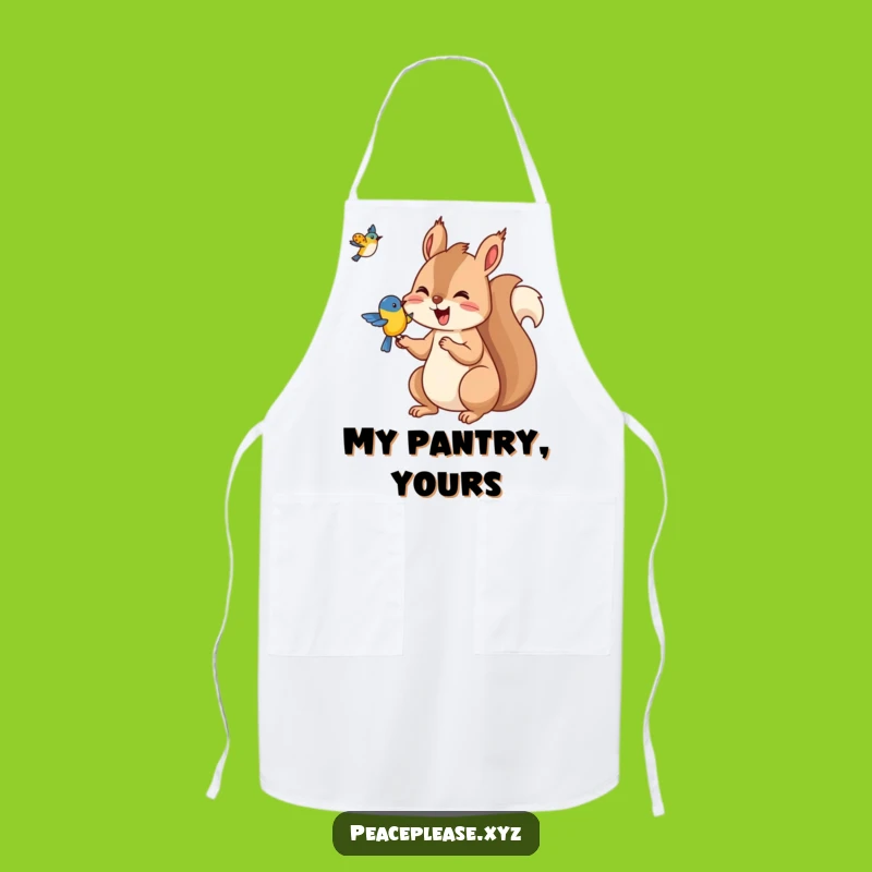 Funny Squirrel & Bird Apron: Hilarious Woodland Kitchen Accessory for Chefs!