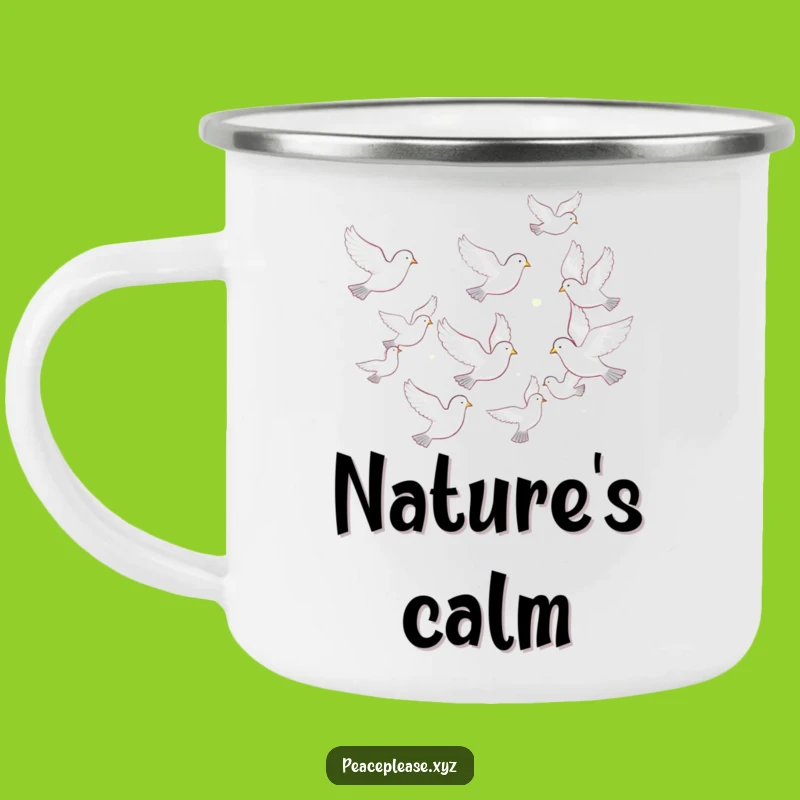 Funny Dove Flock Camping Mug: Peaceful Companion for Your Adventures, Great Gift