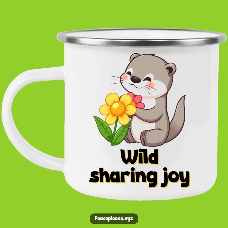 Funny Otter Flower Camping Mug - Adventure & Friendship Gift