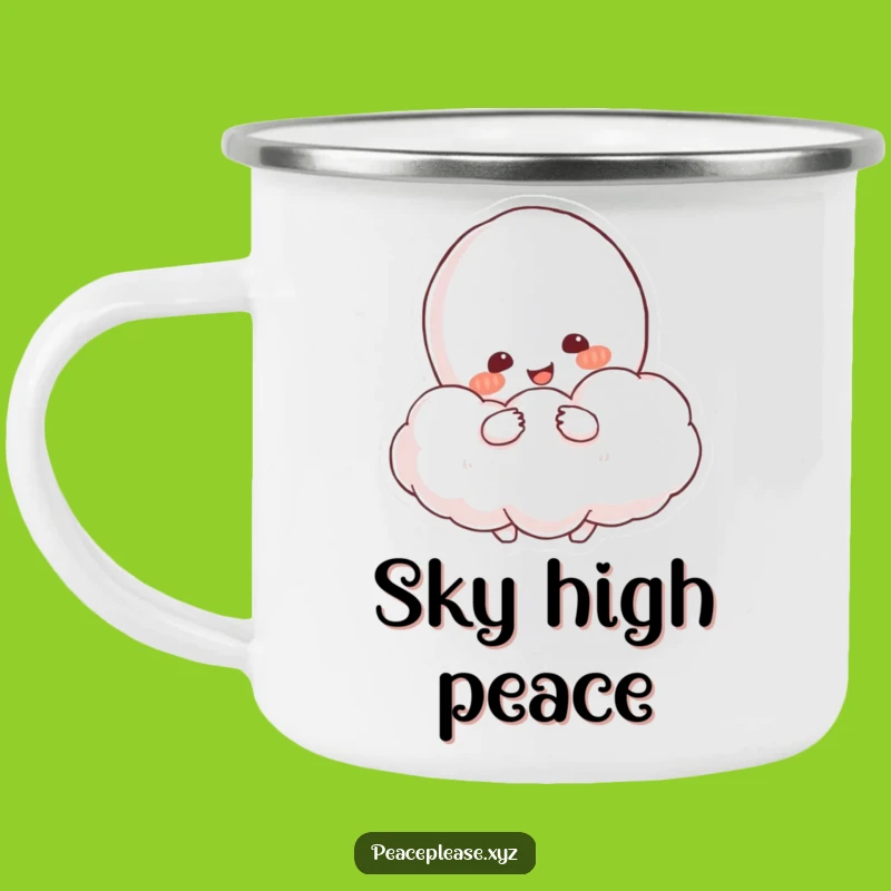 Funny Peace Cloud Hug Camping Mug: Embrace Serenity on Your Adventures