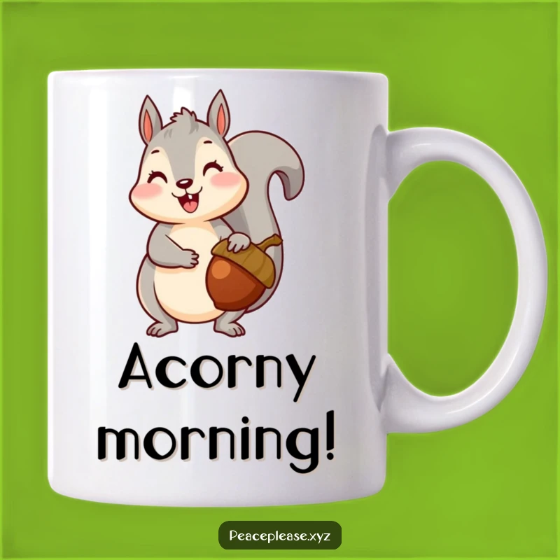 Happy Squirrel Acorn Mug - Nutty Friend Gift, Perfect Funny Present Idea