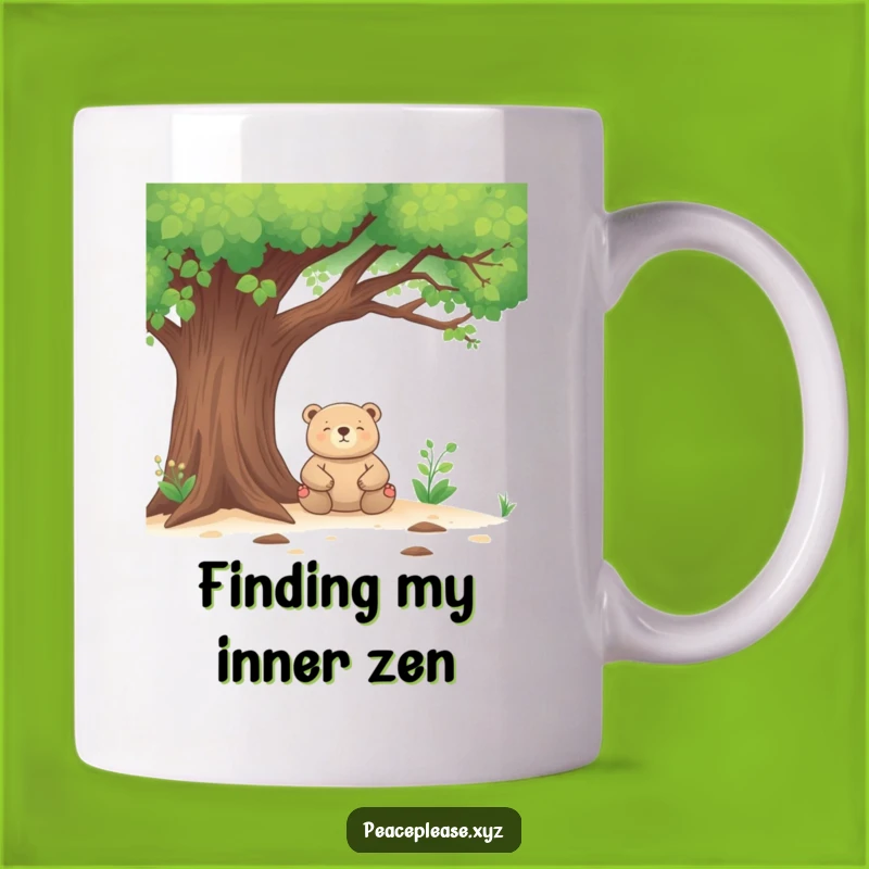Funny Bear Meditation Mug: Zen Yogi Bear Peaceful Gift for Nature Lovers