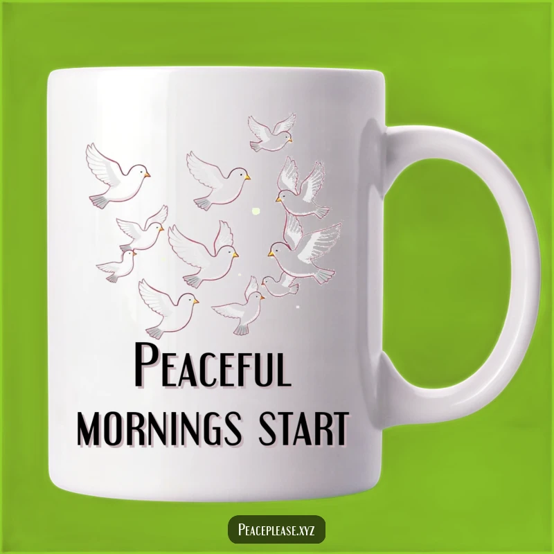 Funny Dove Flock Mug: Serene Flight & Calm Vibes, The Perfect Peaceful Funny Gift