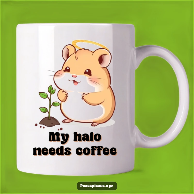 Funny Hamster Halo Sprout Mug: A Wholesome Gift for Pet Lovers