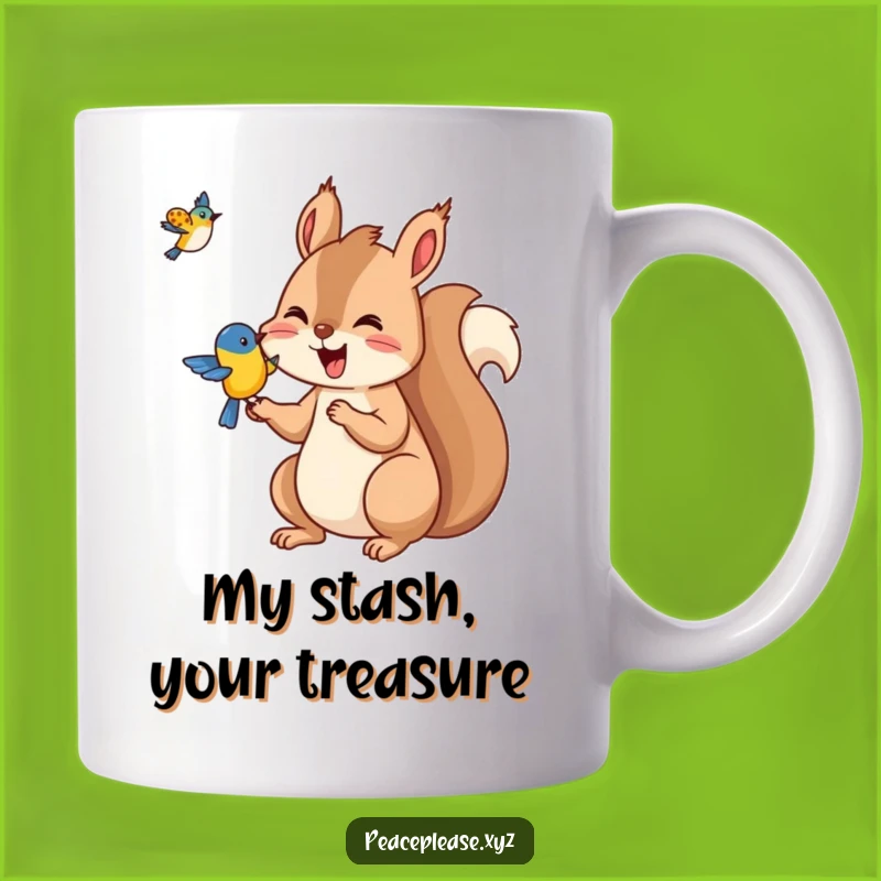 Funny Squirrel & Bird Nut Offer Mug: A Hilarious Woodland Friendship Gift!