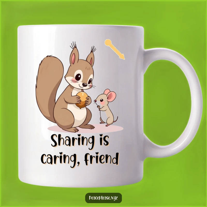 Funny Squirrel and Mouse Gift Mug: Adorable Woodland Pals Sharing a Nut