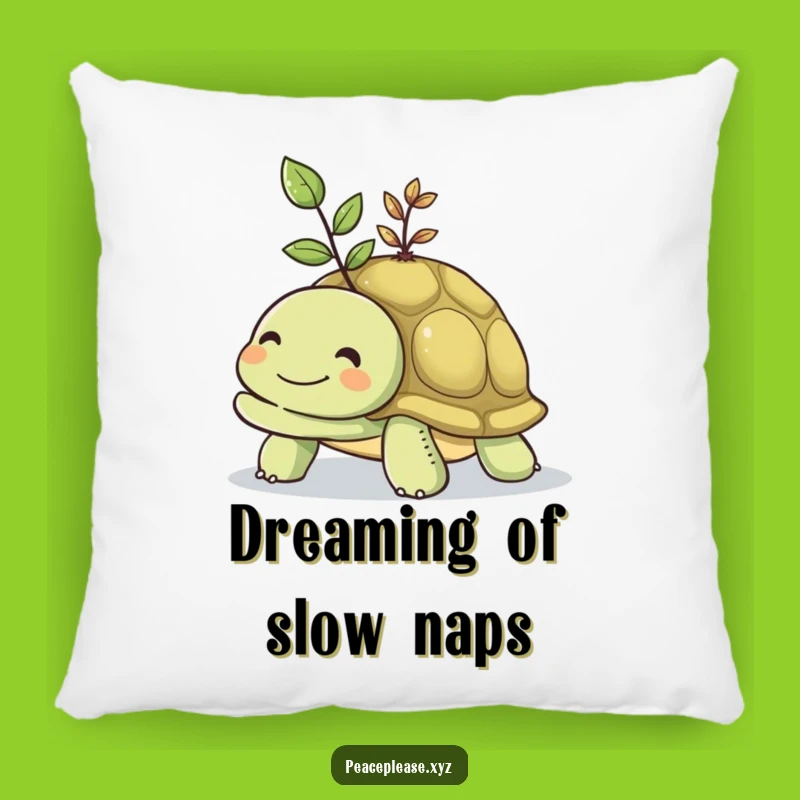 Funny Turtle Seedling Pillow: Cozy Growth, Big Dreams, Comfort Decor