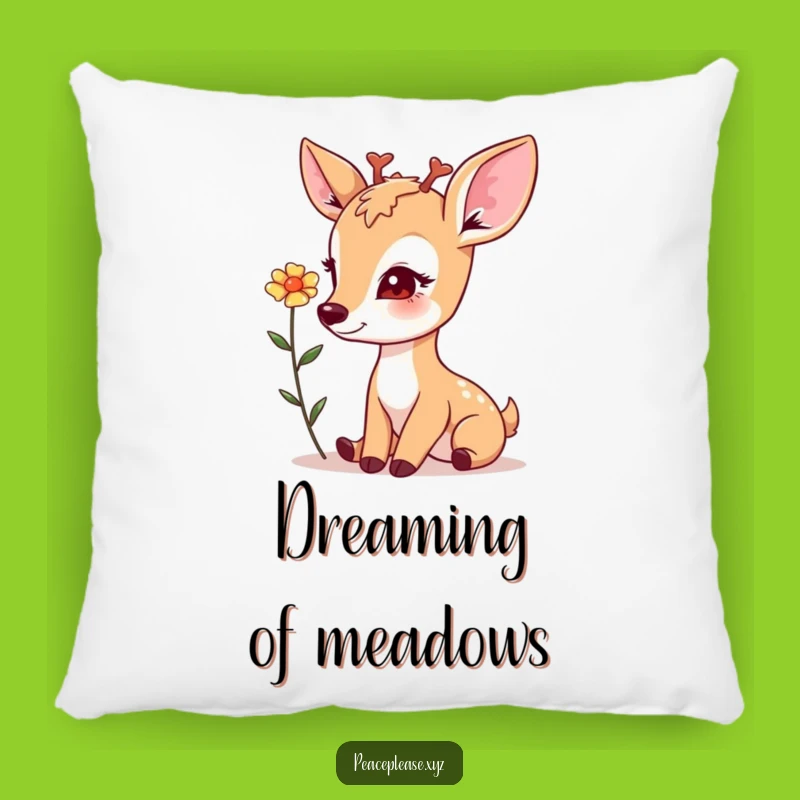 Gentle Deer Flower Pillow - Soft Nature Cushion, Ideal Thoughtful Gift Accent