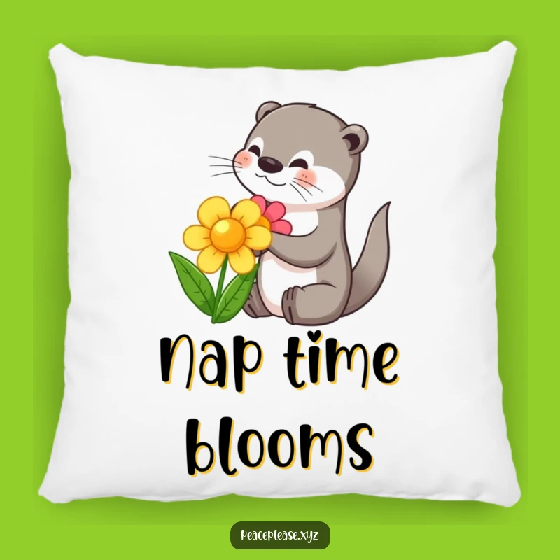 Funny Otter Flower Pillow - Soft & Sweet Comfort Gift