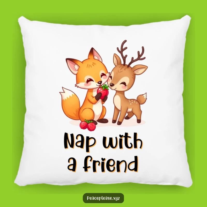 Funny Fox & Deer Pillow: Cozy Woodland Comfort, Ideal Funny Gift