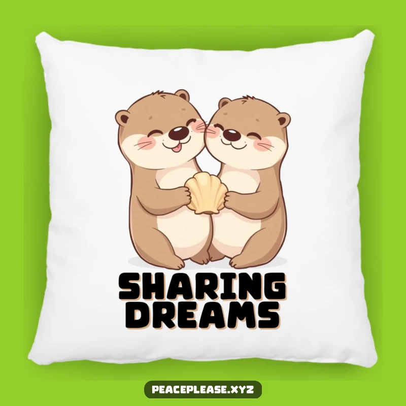 Cheerful Otter Seashell Pillow - Soft Aquatic Cushion, Ideal Funny Gift Accent