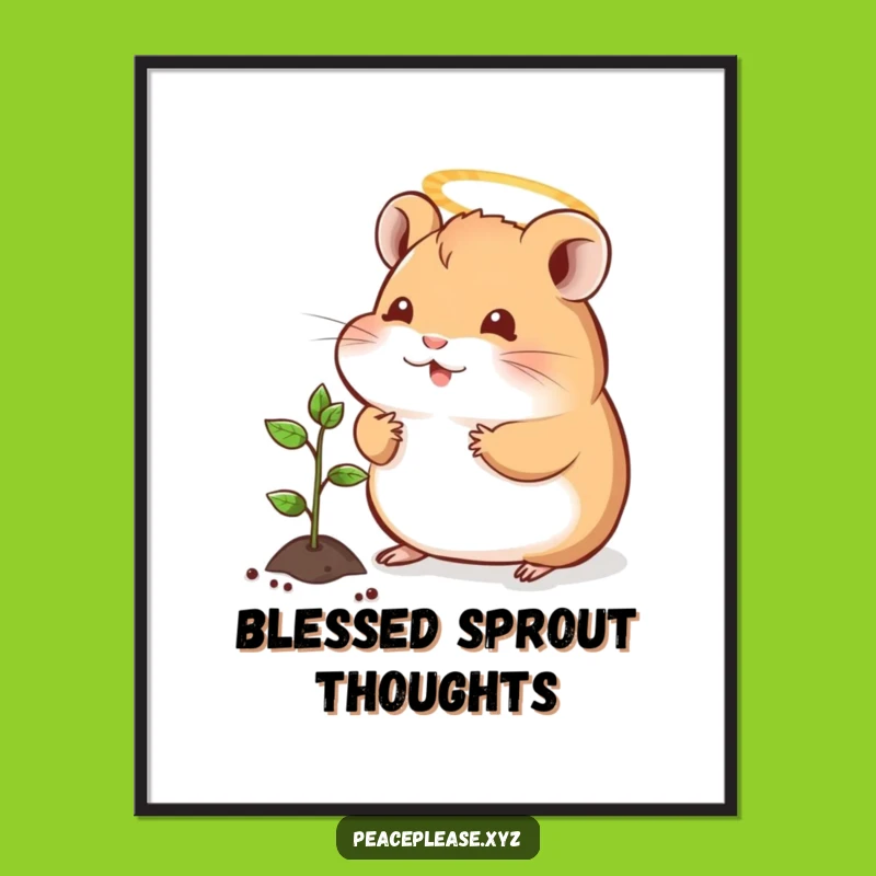 Instant Funny Hamster Halo Art: Bring Wholesome Cheer to Your Walls