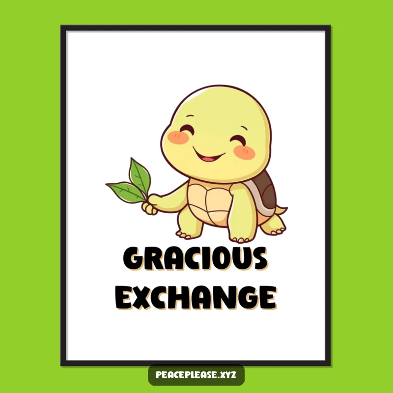Funny Turtle Friend Art Print: Friendship Gesture Digital Download, Instant Gift