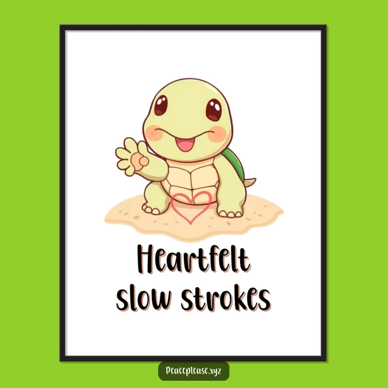 Instant Funny Turtle Heart Art: Coastal Love for Your Digital Walls