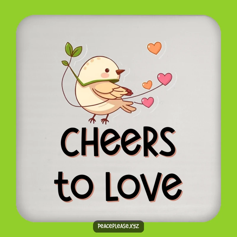 Funny Bird Heart Flight Coaster: Tiny Hero Drink Protector, Funny Gift