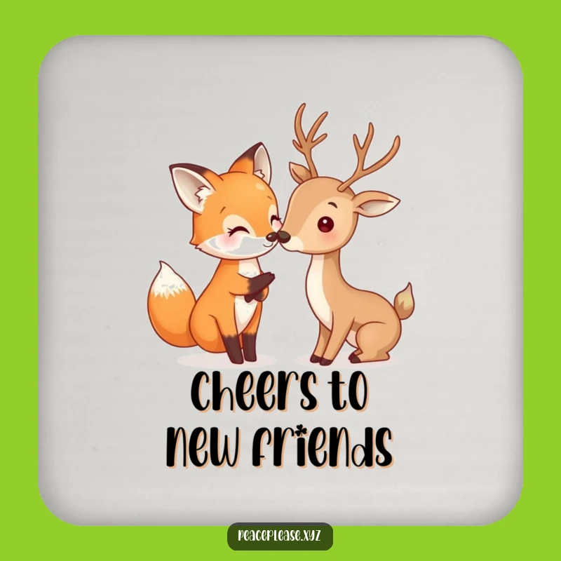 Funny Fox & Deer Coaster Set: Whimsical Woodland Protection for Tables!