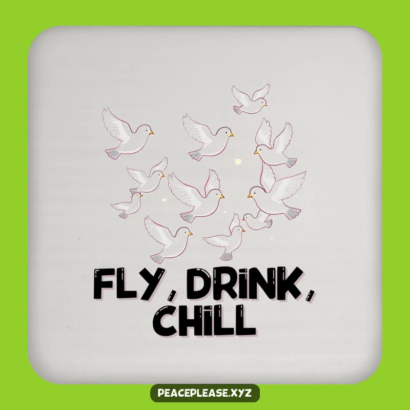 Funny Dove Flock Coaster: Peaceful Protection for Your Surfaces, Cute Funny Gift