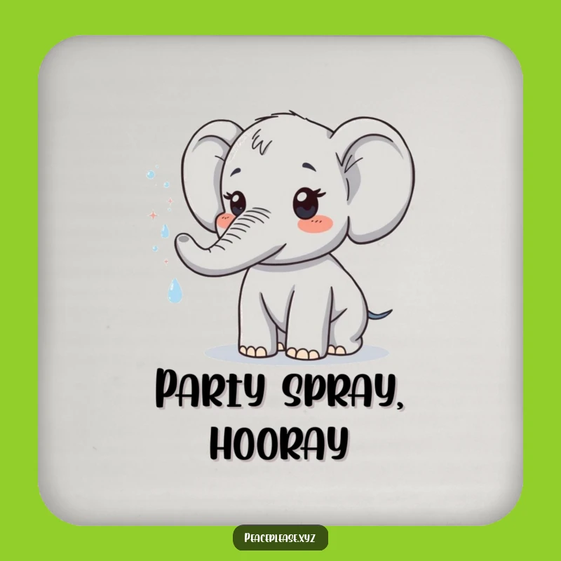 Funny Elephant Coaster Set: Sparkling Mist Protection, Perfect Cute Gift