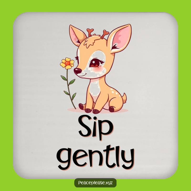 Gentle Deer Flower Coaster - Protect Surfaces with Nature's Calm, Thoughtful Gift
