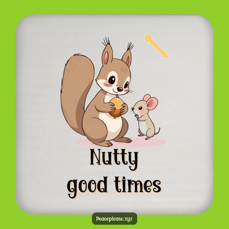 Funny Squirrel and Mouse Coaster Set: Cute Woodland Drink Protection