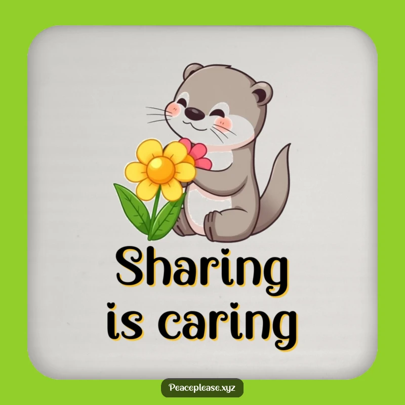 Funny Otter Flower Coaster Set - Protect Surfaces with Smiles