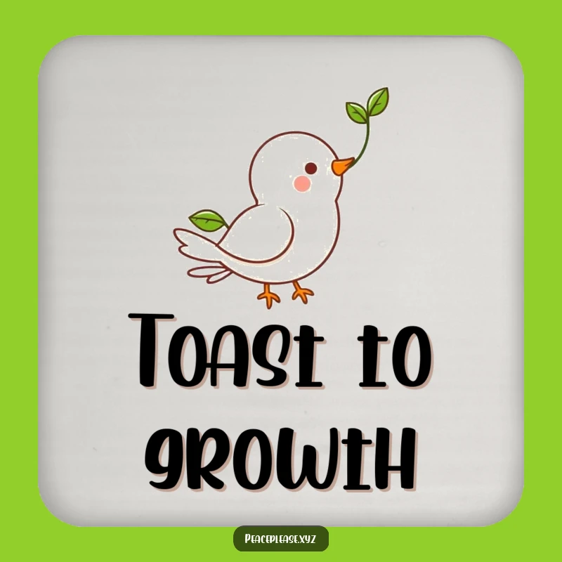 Funny Dove Sprout Coaster: Add Hope to Your Table with this Adorable Design
