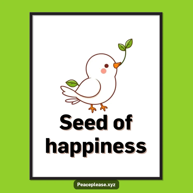 Funny Dove Sprout Poster: Decorate with Hope and this Adorable Symbol of Growth