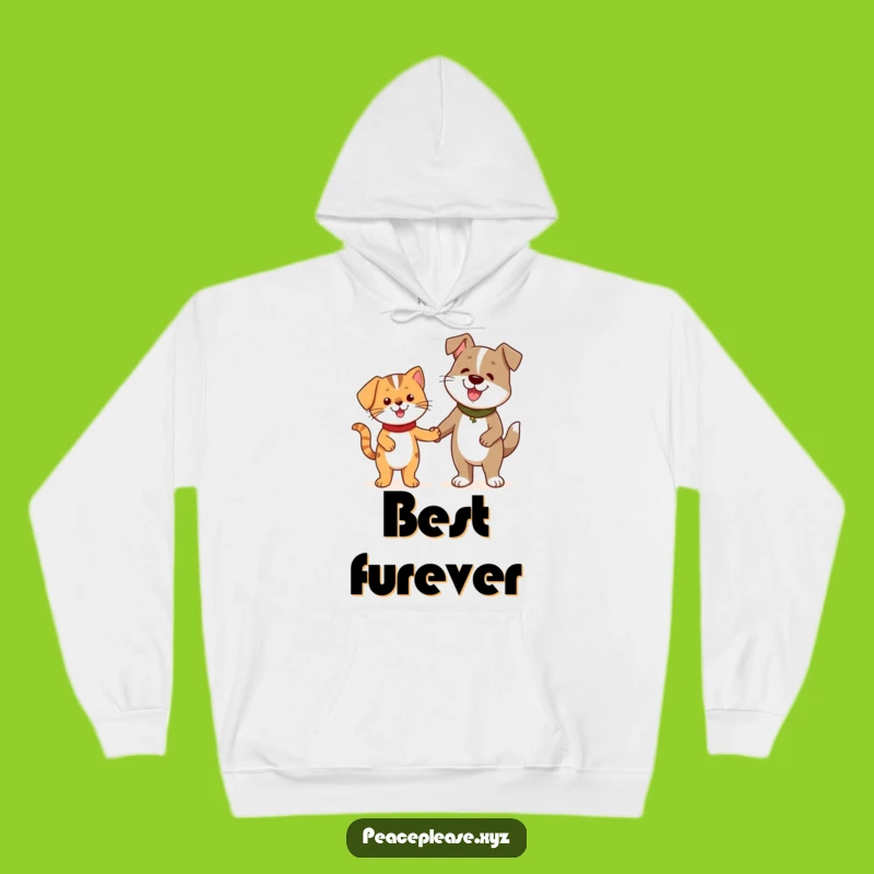 Funny Cat Dog Friends Hoodie: Cozy Up to Friendship with this Cheerful Sweatshirt