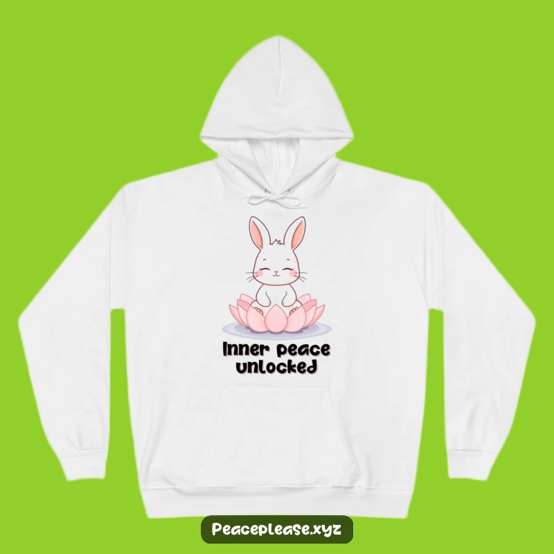 Funny Calm Rabbit Hoodie: Cozy Meditation Lotus Comfort Gift