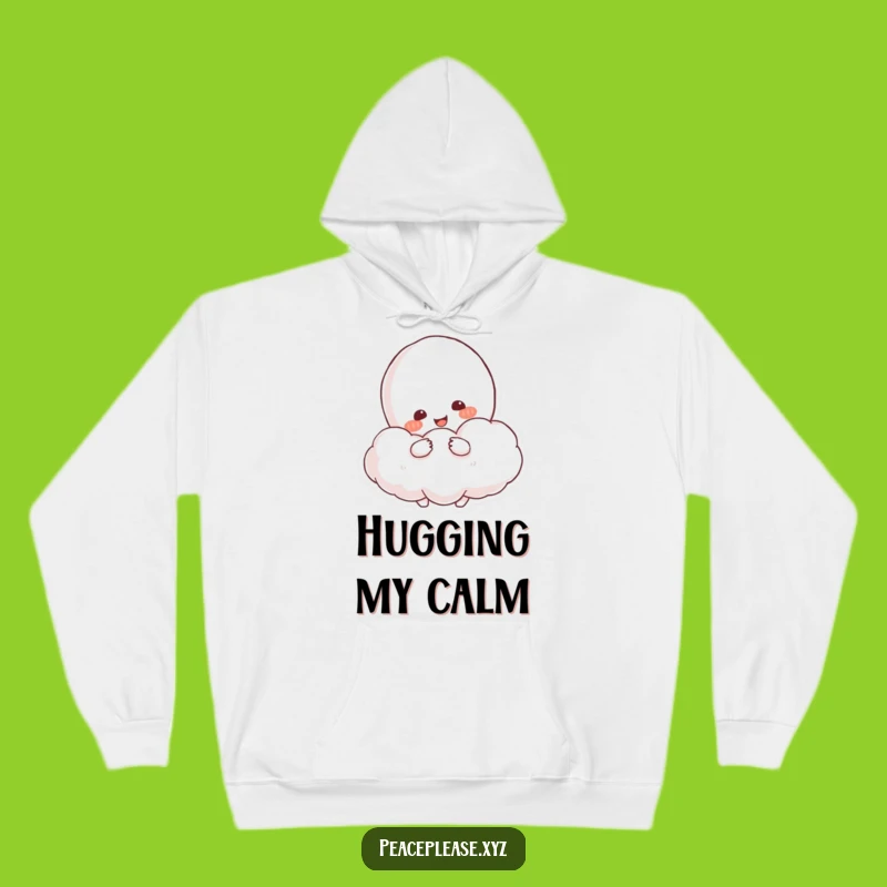 Funny Peace Cloud Hug Hoodie: Cozy Up to Calm with this Resolved Character Sweatshirt