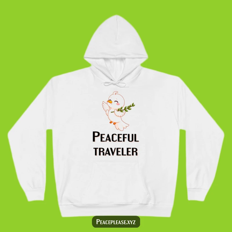 Funny Smiling Dove Hoodie: Cozy Peace Olive Branch Comfort