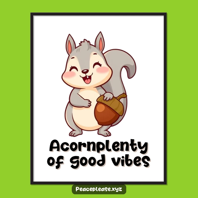 Free Printable Squirrel Acorn Art: Whimsical Downloadable Wall Art for a Cozy, Funny Touch!
