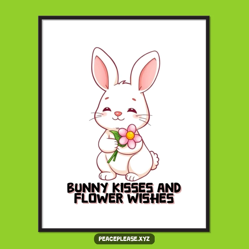 Free Printable Wall Art: Serene Bunny, Blooming Flower, Peaceful Downloadable Decor & Gift!