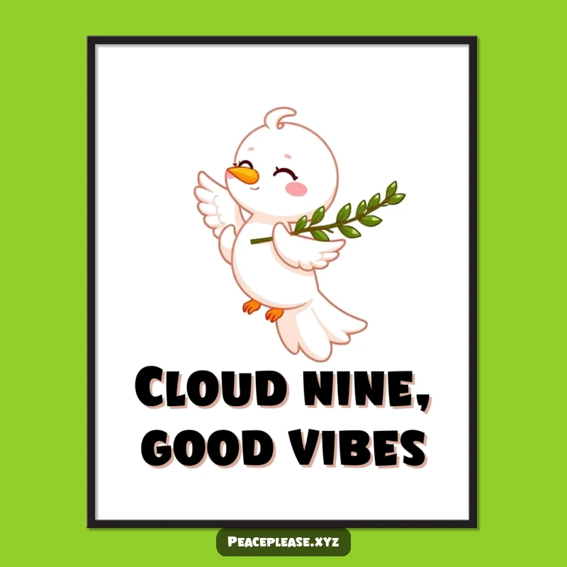 Funny Free Printable Wall Art: Dove Olive Branch Peaceful Sky Decor