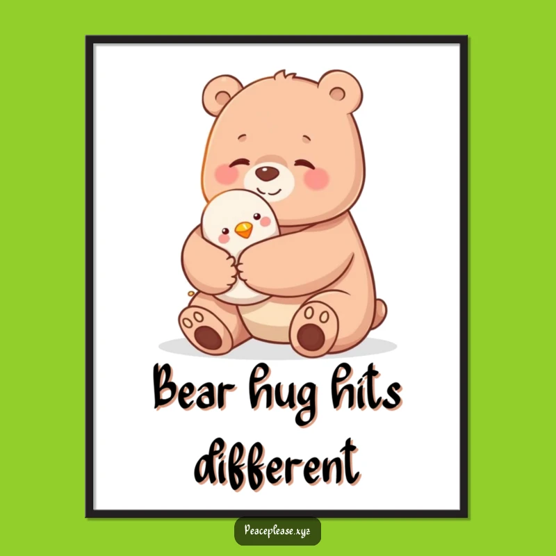 Free Printable Bear Hug Art: Funny Downloadable Wall Art for Cozy Spaces