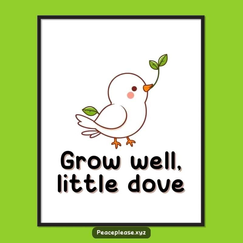 Free Printable Wall Art: Dove with Sprout, Symbol of Hope Decor