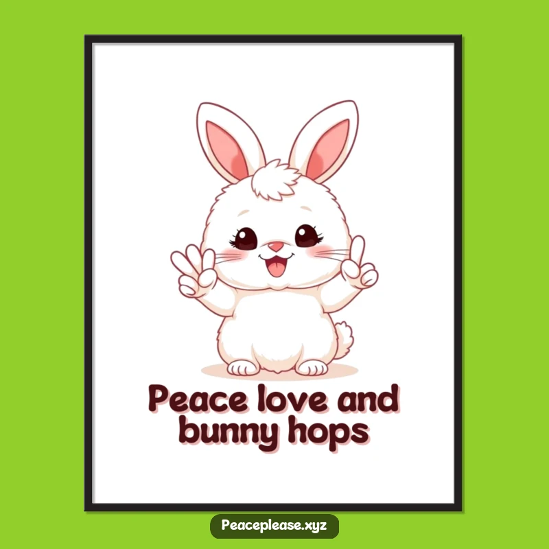 Free Printable Bunny Peace Art: Hilarious Downloadable Wall Art for Instant Room Cheer!