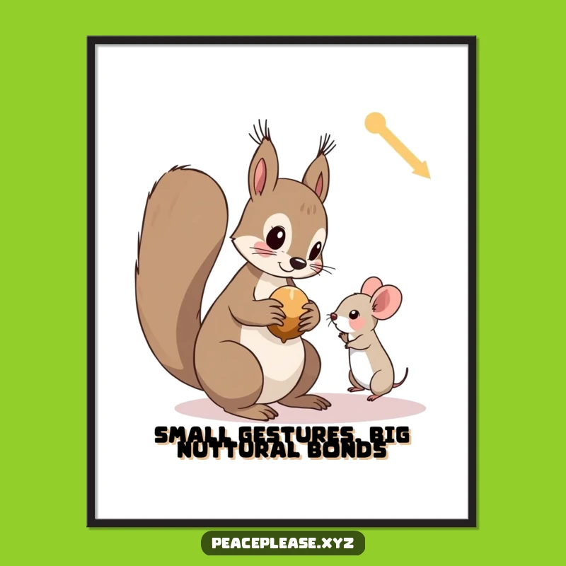 Funny Free Printable Wall Art: Curious Squirrel & Mouse - Cute Downloadable Decor