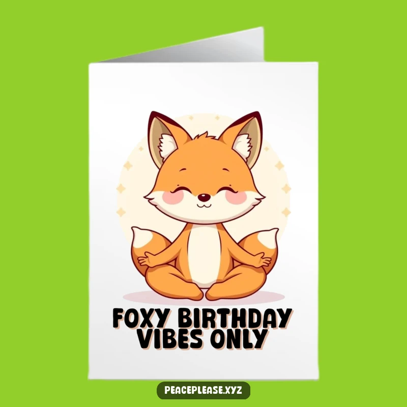 Free Printable Birthday Fox Card: Funny Zen Downloadable Gift