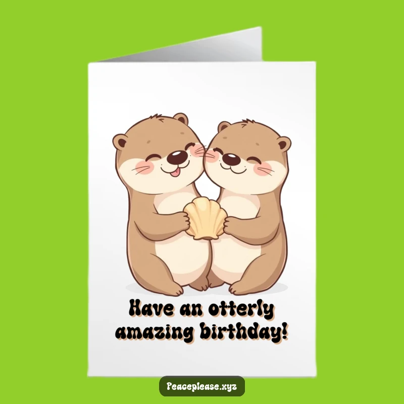 Free Printable Otter Birthday Card: Share Smiles with this Funny Downloadable Aquatic Greeting!