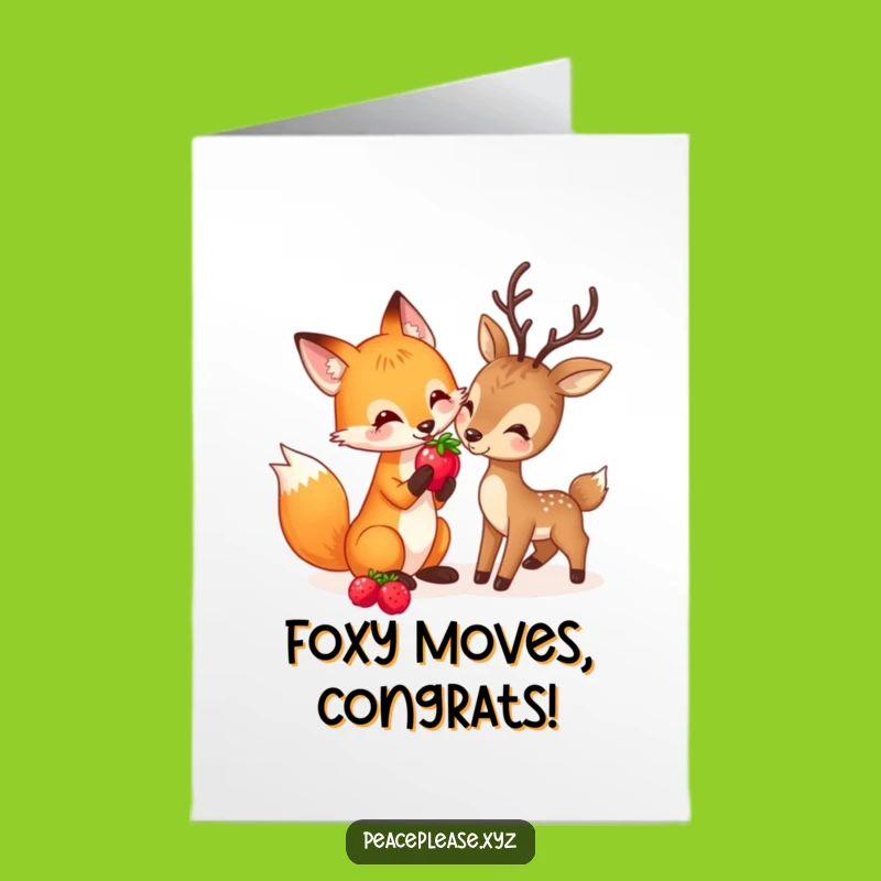 Free Printable Fox Congrats Card: Funny Downloadable Gift for Sharing Success