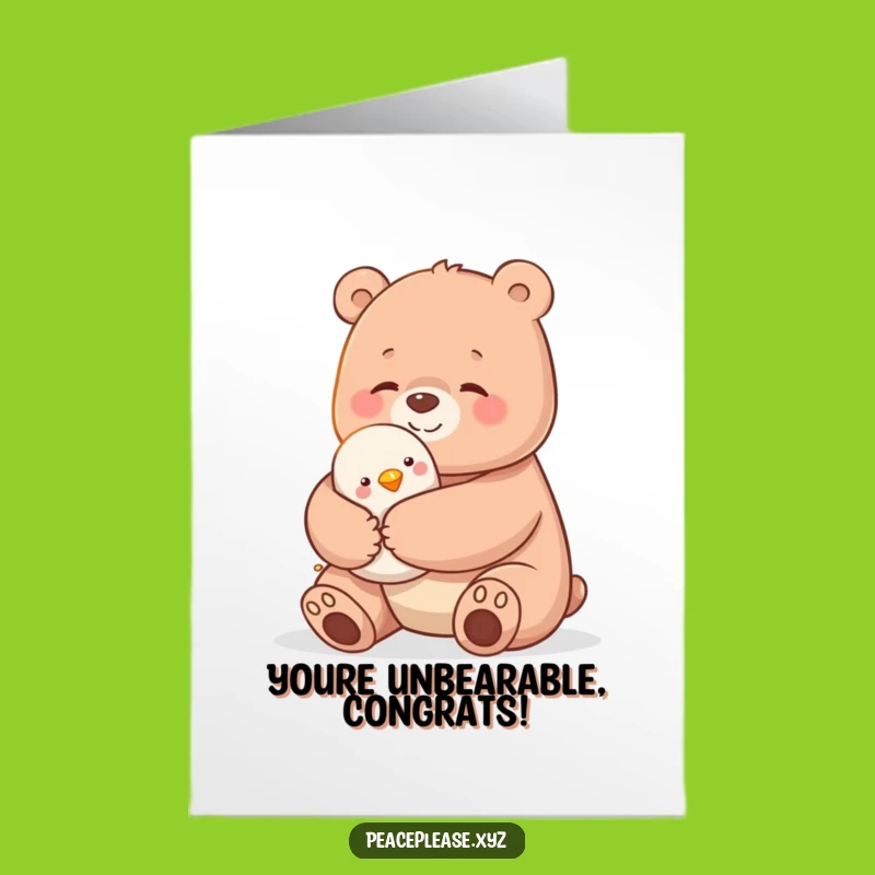 Free Printable Bear Hug Congrats Card: Funny Downloadable Gift for Any Occasion