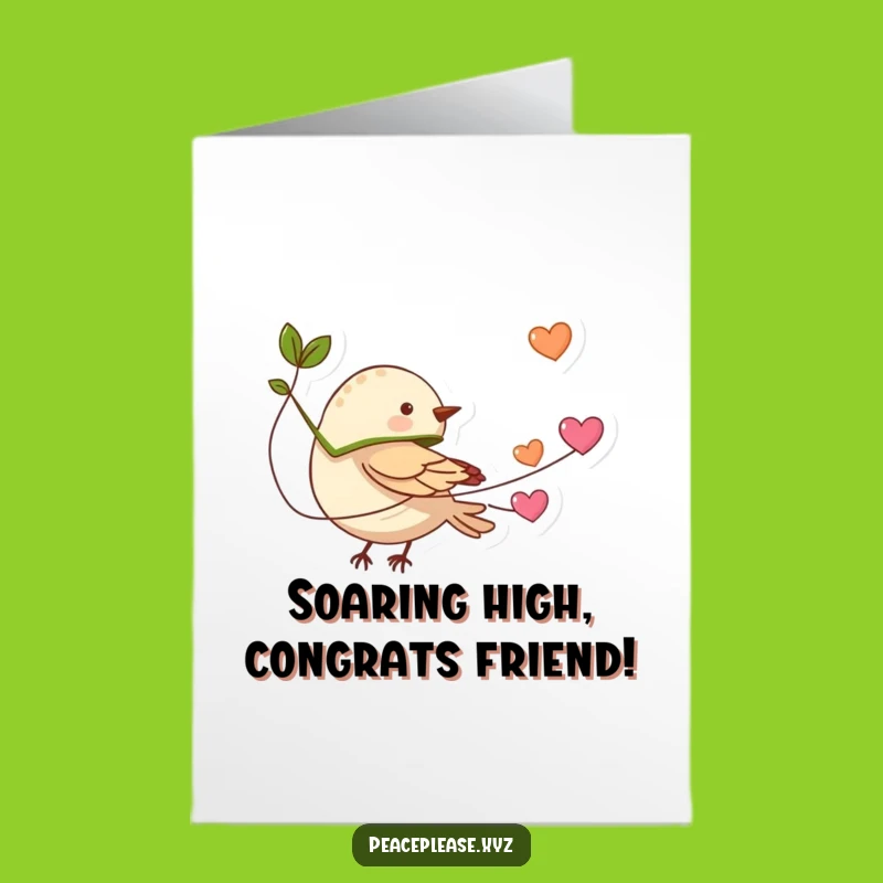 Free Printable Congrats Card: Bird Hearts Fly, Funny DIY Downloadable Gift