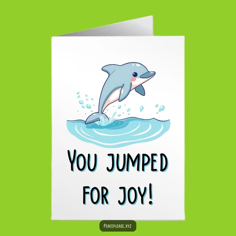 Free Printable Congrats Card: Dolphin Wave Leap for Your Success