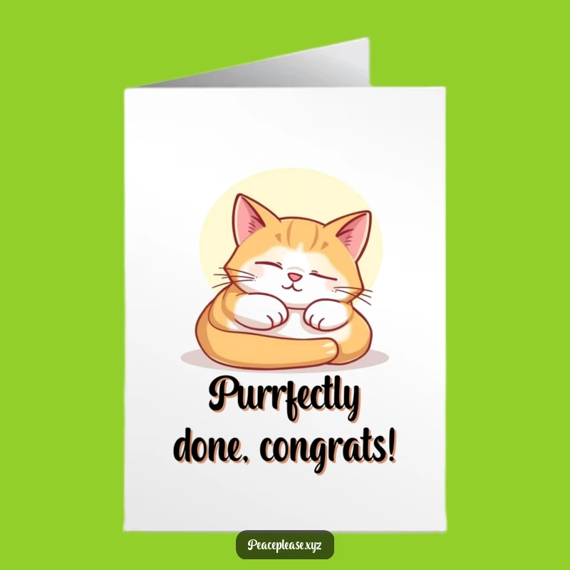 Free Printable Congrats Card: Napping Cat, Cozy Downloadable Gift!