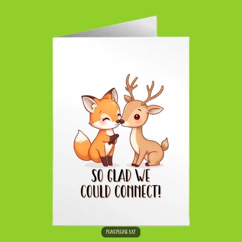 Free Printable Congrats Card: Fox & Deer cheer your win, funny downloadable gift!