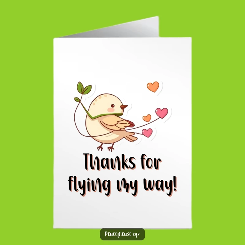 Free Printable Thank You Card: Bird Hearts Thanks, Funny DIY Downloadable Gift